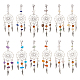 24Pcs 12 Colors Woven Net/Web with Wing Tibetan Style Alloy Pendant Decorations(HJEW-AB00238)-1