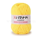 4-Ply Polyester & Acrylic Fiber Yarn for Tufting Gun Rugs, Amigurumi Yarn, Crochet Yarn, for Sweater Hat Socks Baby Blankets, Yellow, 2.5mm, about 76.55 Yards(70m)/Skein(PW-WG2A0C2-01-1)