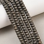 Natural Pyrite Beads Strands, Rondelle, 6.5x4.5mm, Hole: 0.9mm, about 86pcs/strand, 15.08 inch(38.3cm)(G-L647-D07-4x6mm)