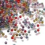 Baking Paint Imitation Jade Glass Seed Beads, Round, Mixed Color, 2mm, Hole: 0.7mm, about 700pcs/10g(GLAA-P073-01B)