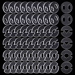 60Pcs 3 Styles Acrylic Hat Pompoms Buttons, Clear, 20x1.8~2mm, 20pcs/style(OACR-ME0001-19)