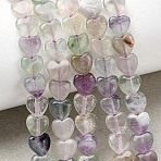 Natural Colorful Fluorite Beads Strands, Heart, 5.5~6.5x6~6.5x2.5~3mm, Hole: 0.7~0.8mm, about 68~71pcs/strand, 15.04''(38.2cm)~15.12''(38.4cm)(G-P575-C20-6mm)