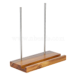 Wood Stainless Steel Display Stands, Wood Jewelry Rack, BurlyWood, 21x9.5x22.5cm(ODIS-WH0010-51)