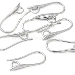 SHEGRACE Brass Earring Hooks, Ear Wire, with Loop, Cadmium Free & Nickel Free & Lead Free, Long-Lasting Plated, Real Platinum Plated, 18~19x2.5mm, Hole: 2.5mm, Pin: 0.8mm(XGR0003P-42P)