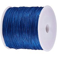 PandaHall Elite Round Waxed Polyester Cords, Twisted Cord, Blue, 0.5mm, about 106m/roll(YC-PH0002-05A)