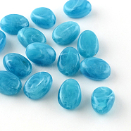Oval Imitation Gemstone Acrylic Beads, Deep Sky Blue, 18x13x9.5mm, Hole: 2mm, about 310pcs/500g(OACR-R052-16)