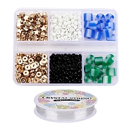 DIY Column Beads Bracelet Making Kit, Including Glass & Glass Seed Beads, Star & Flat Round CCB Plastic Spacer Beads, Elastic Thread, Mixed Color, Beads: about 530pcs/set(DIY-YW0004-78)