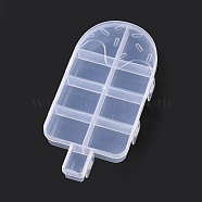 Plastic Bead Containers, for Small Parts, Hardware and Craft, Ice-lolly, Clear, 15.5x7.9x1.95cm(X-CON-C006-26)