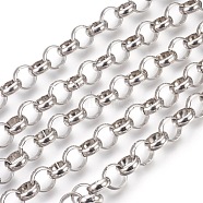 304 Stainless Steel Rolo Chains, Belcher Chain, Unwelded, Stainless Steel Color, 12mm(CHS-L017-18B)