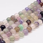 Natural Fluorite Bead Strands, Round, 10mm, Hole: 1mm, about 38pcs/strand, 15.5 inch(G-K153-B36-10mm)