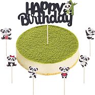 Olycraft DIY Paper Panda Cake Insert Card Decoration Set, with Cake Decor Birthday Party Decoration, for Birthday Cake Decor, Mixed Color, Insert Card Decoration Set: 59~121x2~52x0.5~2mm; Cake Decor Birthday Party Decoration: 150mm(AJEW-OC0002-75)