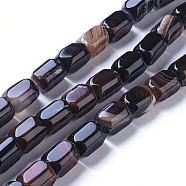 Natural Agate Beads Strands, Dyed & Heated, Column, Coffee, 20x15mm, Hole: 1.2mm, about 19pcs/strand, 14.76 inch(37.5cm)(G-L542-B05)