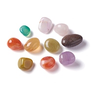 Natural Multi-Color Agate  Beads, Tumbled Stone, Vase Filler Gems, No Hole/Undrilled, Nuggets, Dyed, 12~25x8~15x7~15mm(G-M364-20B)