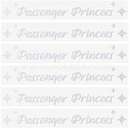 PVC Passenger Princess Self Adhesive Car Stickers, Waterproof Word Car Rearview Mirror Decorative Decals for Car Decoration, White, 18x105x0.3mm(STIC-WH0013-11C)