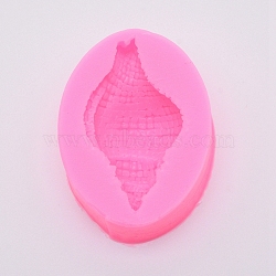 Ocean Series Conch Shape Fondant Molds, Food Grade Silicone Molds, For DIY Cake Decoration, Chocolate, Candy, UV Resin & Epoxy Resin Craft Making, Hot Pink, 69.5x51x20.5mm, Inner Size: 64.5x35mm(DIY-WH0181-39)