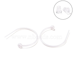 Hypoallergenic Bioceramics Zirconia Ceramic Ring Stud Earrings, Half Hoop Earrings, No Fading and Nickel Free, WhiteSmoke, 24x3.5x21mm(EJEW-Z023-03B)