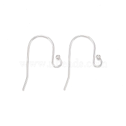 925 Sterling Silver Earring Hooks, with 925 Stamp, Silver, 20~21.5x11x1.5mm, 21 Gauge, Pin: 0.7mm(STER-K167-051A-S)