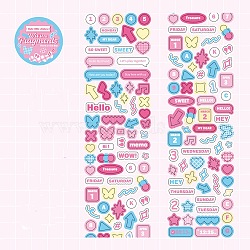 PET Plastic Stickers, for DIY Scrapbooking, Photo Album Decoration, Pearl Pink, 65x42mm(DIY-H168-01A)