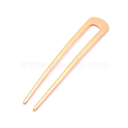 French Hair Forks, U Shape Updo Hair Pins Clips, for Thin Thick Hair, Matte Style, Light Gold, 98x20x2.5mm(OHAR-WH0018-03A)