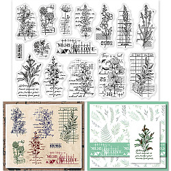 PVC Plastic Stamps, for DIY Scrapbooking, Photo Album Decorative, Cards Making, Stamp Sheets, Plants Pattern, 160x110x3mm(DIY-WH0167-57-0463)