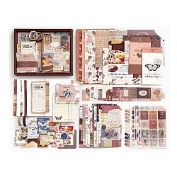 Scrapbook Paper Kit, for DIY Album Scrapbook, Background Paper, Diary Decoration, Coconut Brown, 230x185mm, about 155pcs/set(PW-WG61962-01)