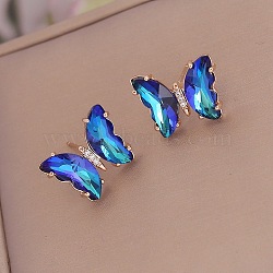 Fashionable Gradient Butterfly Earrings for Women, Stylish Stud Earrings, Golden(YE8672-4)