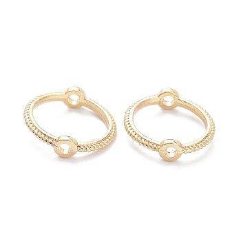 Brass Bead Frames, Long-Lasting Plated, Round Ring, Real 14K Gold Plated, 13x3mm, Hole: 1.4mm, Inner Diameter: 10.5mm