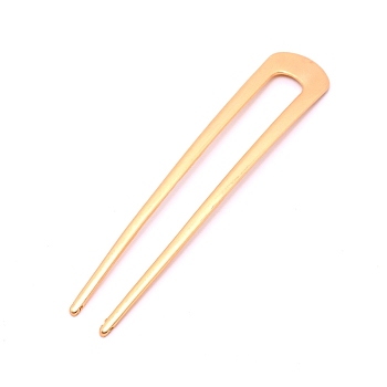 French Hair Forks, U Shape Updo Hair Pins Clips, for Thin Thick Hair, Matte Style, Light Gold, 98x20x2.5mm