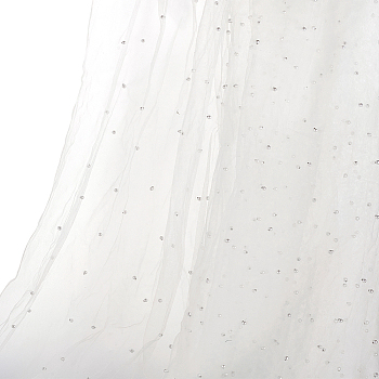 2Pcs Nylon Lace Fabric, with Plastic Beads, for DIY Veils Hats Fascinators, Cornsilk, 2000x1600x6mm