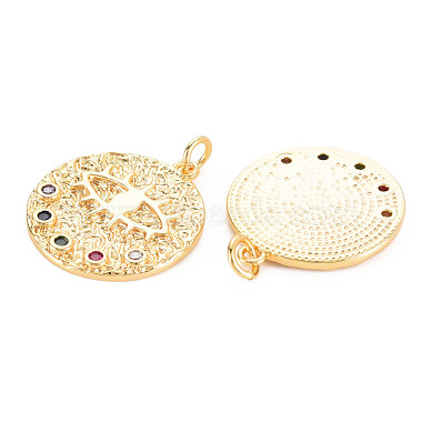 Placage en rack laiton micro pave pendentifs en zircone cubique colorée(KK-N233-189B-01)-3