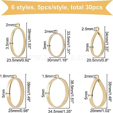 Olycraft 30piezas 6 estilos colgantes de aleación con bisel trasero abierto(FIND-OC0001-13)-2