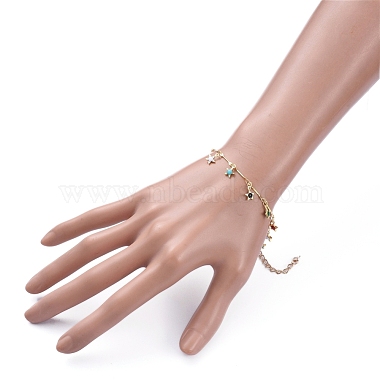 Bracelets à breloques en laiton émaillé étoile(X-BJEW-JB05221-02)-5