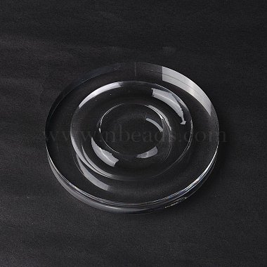 Flat Round Transparent Acrylic Single Bracelet/Bangle Display Tray(BDIS-I003-01D)-3