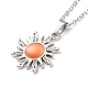 Cat Eye Sun Pendant Necklace with 304 Stainless Steel Cable Chains for Women(NJEW-JN03974)-5