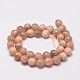 Faceted Round Natural Sunstone Beads Strands(G-I176-10-10mm)-2