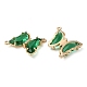 Brass Pave Faceted Glass Connector Charms(FIND-Z020-04K)-2
