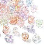 50Pcs UV Plating Transparent Acrylic Beads, AB Color Plated, Flower, Mixed Color, 15.5x16.5x16.5mm, Hole: 2mm(MACR-CJ0002-23)