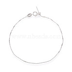 Adjustable 925 Sterling Silver Box Chains Slider Bracelets, Platinum, 18.5~19x0.07cm(STER-N016-51P)