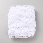 10 Yards Polyester Chiffon Pleated Ribbon, for DIY Jewelry Making, White, 1-5/8 inch(40mm)(OCOR-WH0091-63B)