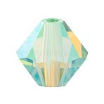 Preciosa&reg Crystal Beads, Czech Crystal, Bicone(451 69 302 Rondelle), 50000 20000 Chrysolite AB 2x, 6mm, Hole: 1mm(Y-PRC-BA6-50000-20000)