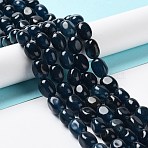 Natural White Jade Beads Strands, Dyed, Nuggets, Tumbled Stone, Prussian Blue, 9.5~11.5x8~8.5x7~8mm, Hole: 1mm, about 34~38pcs/strand, 14.76~15.16''(37.5~38.5cm)(X-G-E614-B01-12)