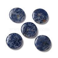 Natural Blue Spot Jasper Pendants, Flat Round Charms, 30x6~7.5mm, Hole: 1.2mm(G-C028-03B)