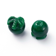 Natural Myanmar Jade/Burmese Jade Pendants, Dyed, Tomato, 14.5x15x15mm, Hole: 1.5mm(X-G-E554-05)