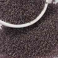 MIYUKI Round Rocailles Beads, Japanese Seed Beads, 15/0, (RR1836) Sparkling Lined Smoky Amethyst AB, 15/0, 1.5mm, Hole: 0.7mm, about 5555pcs/10g(X-SEED-G009-RR1836)
