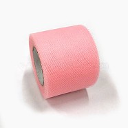 Deco Mesh Ribbons, Tulle Fabric, Tulle Roll Spool Fabric For Skirt Making, Pink, 2 inch(5cm), about 25yards/roll(22.86m/roll)(OCOR-P010-C-C59)