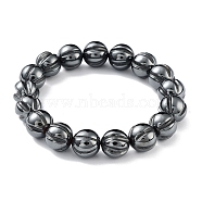 Non-Magnetic Synthetic Hematite Beaded Stretch Bracelets, Round, Inner Diameter: 2-1/2 inch(6.3cm)(BJEW-H589-01B)