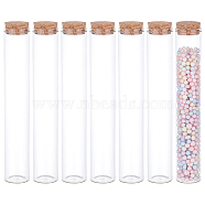 10Pcs Empty Glass Test Tubes, with Cork Stopper, Bead Container, Wishing Bottle, Tube, Clear, 18.8x3cm(AJEW-BC0006-88A)