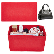 Wool & Nylon Purse Organizer Insert Sets, Felt Bag Organizer with Alloy Zipper, Toiletry Bag Shaper, Red, 23.5~24x10.5~12.5x0.4~13.7cm, 3pcs/set(DIY-WH0304-599B-02)