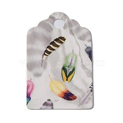 Paper Gift Tags, Hang Tags, for Jewelry Display, Arts and Crafts, Wedding, Rectangle, Colorful, Feather Pattern, 5x3x0.02cm, Hole: 5mm; 100pcs/bag(CDIS-A002-B-01)