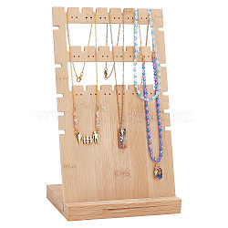 3-Tier Wooden Slant Back Jewelry Display Stands, for Earrings Necklaces Organizer Holder, Rectangle, Light Yellow, Finished Product: 9.4x14.4x24.5cm(ODIS-WH0025-115)